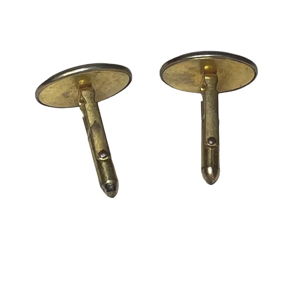 Vintage Gold-Tone Correct Quality Oval Cufflinks